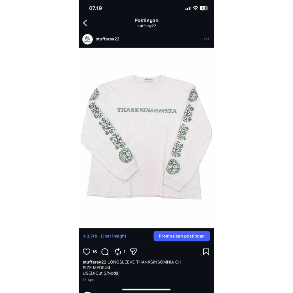 LONGSLEEVE THANKSINSOMNIA