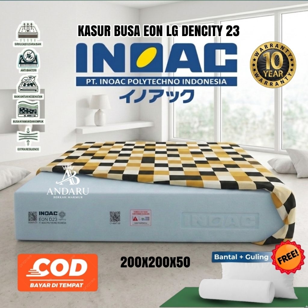 Kasur Busa INOAC 200x200x50 EON LG D.23 Original Busa Anti Kempis