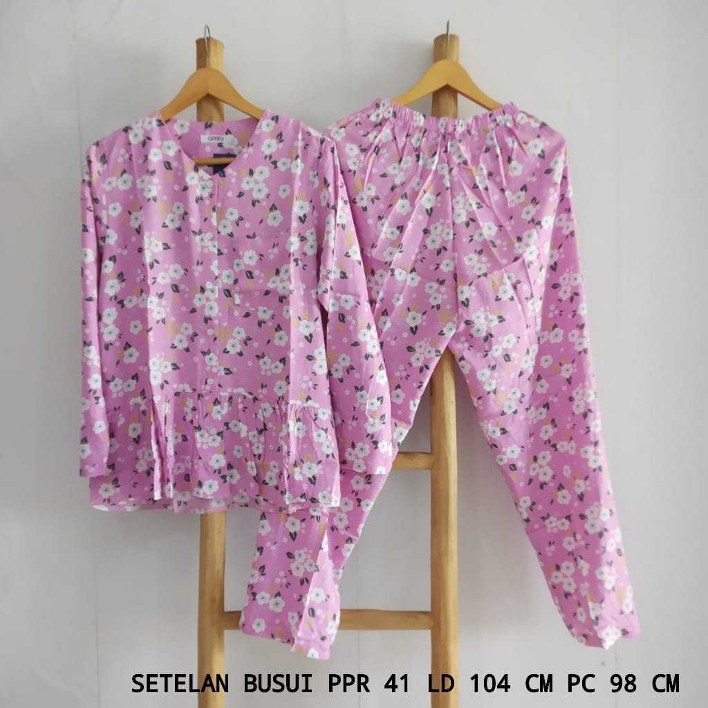 Baju Tidur Wanita Rayon AMRO Lengan Panjang Celana Panjang (PPR)