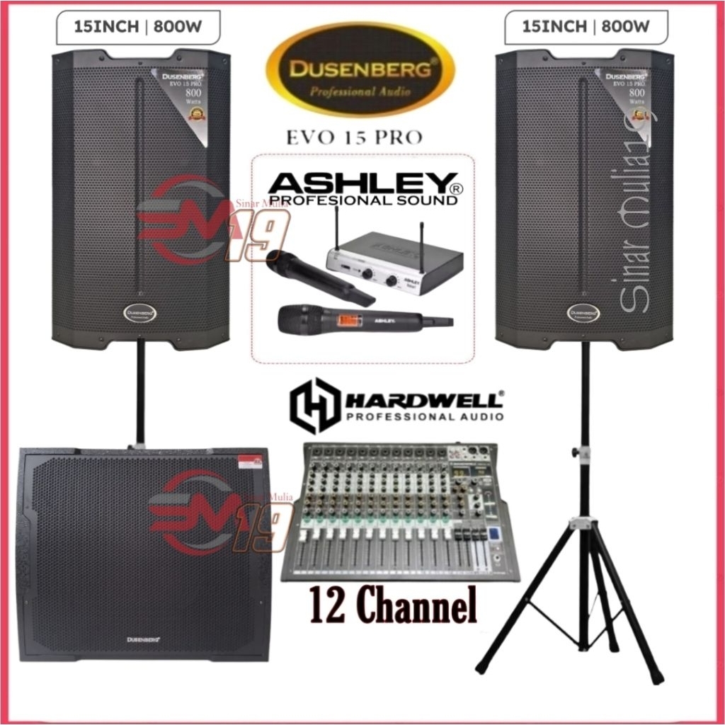 Paket Sound System Speaker Aktif 15 Inch DusenBerg EVO 15 PRO Subwoofer Aktif 18 Inch DusenBerg dB 1