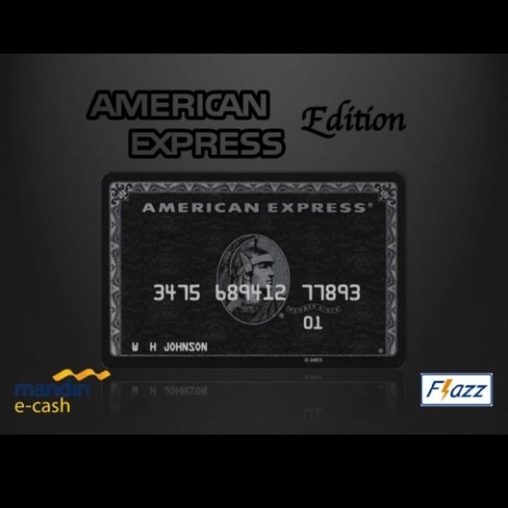 Kartu Emoney Flazz Gen 2 Design American Express Credit Card AMEX Black Card Kartu Sultan Limited Ed