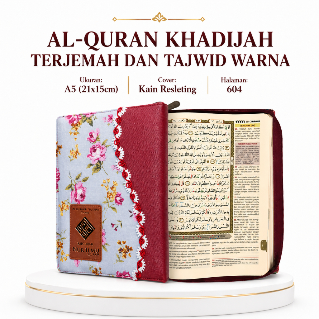 Al Quran KHADIJAH A5 RESLETING Terjemah Tajwid Warna NUR ILMU Al Quran Terjemah