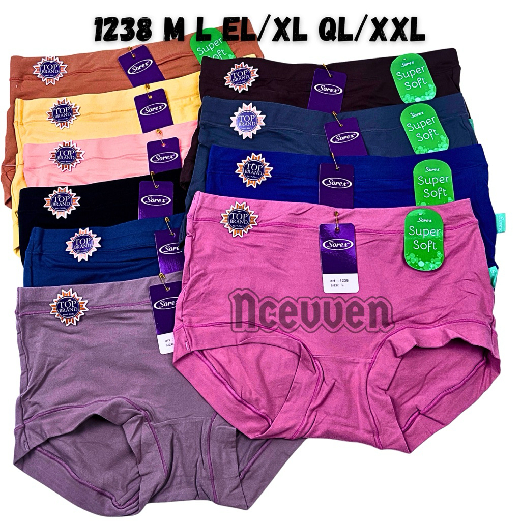 celana dalam cd wanita dewasa sorex 1238 seamless katun super soft size M L EL QL 3L XXL mid panties
