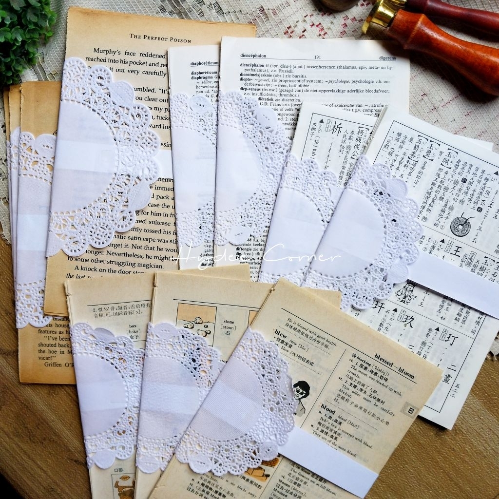 Kertas Buku Vintage Bahasa Inggris Mandarin Belanda / Kertas Koran Vintage