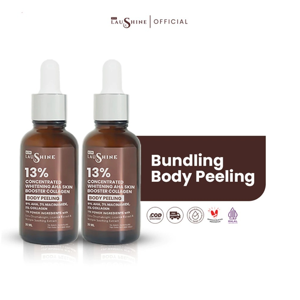 Laushine Bundling 2 pcs - Skin Booster Body Peeling with 13% Concentrated Whitening AHA Skin Booster