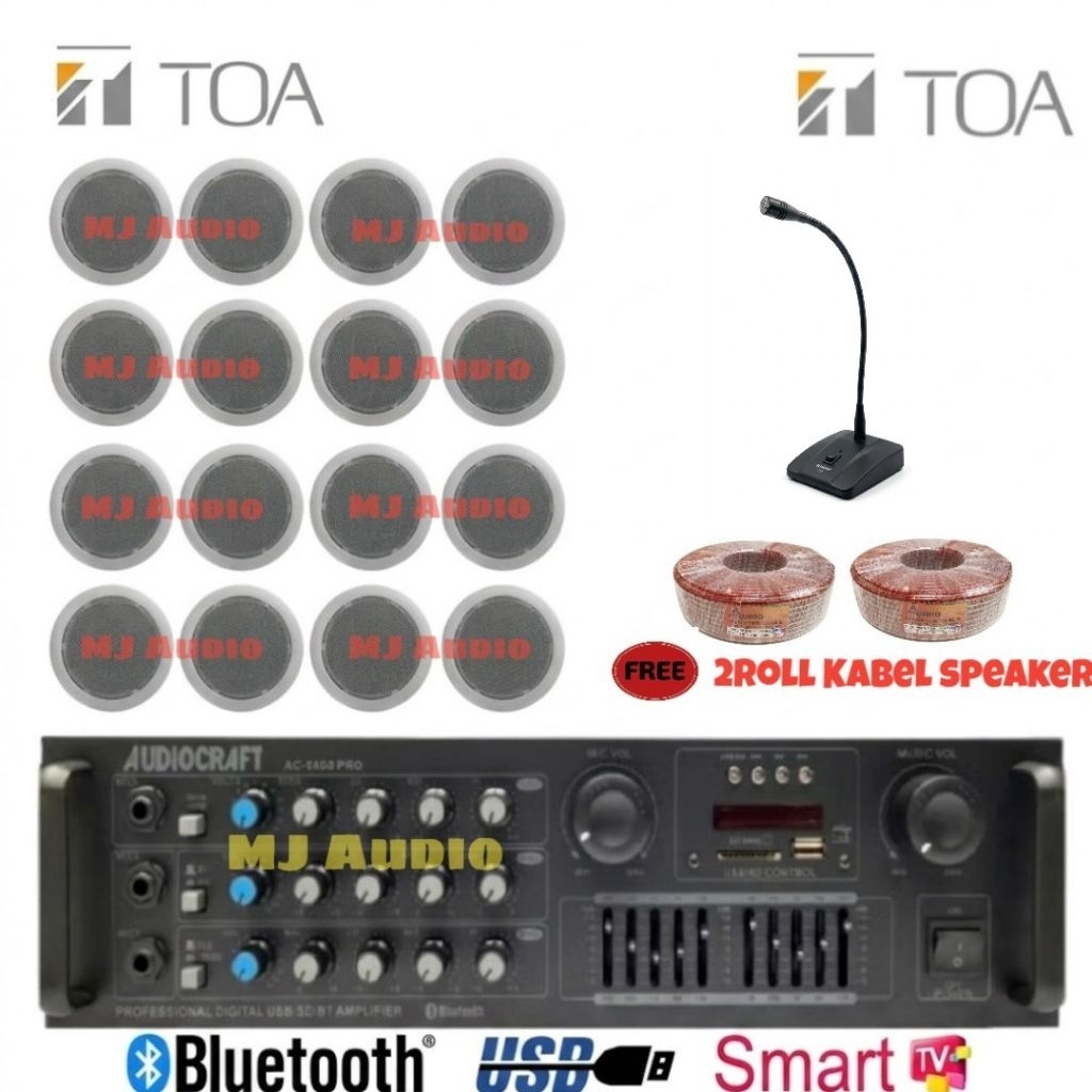 Paket Speaker Ceiling TOA / Paket Speaker Plafon TOA ( 16 Speaker )