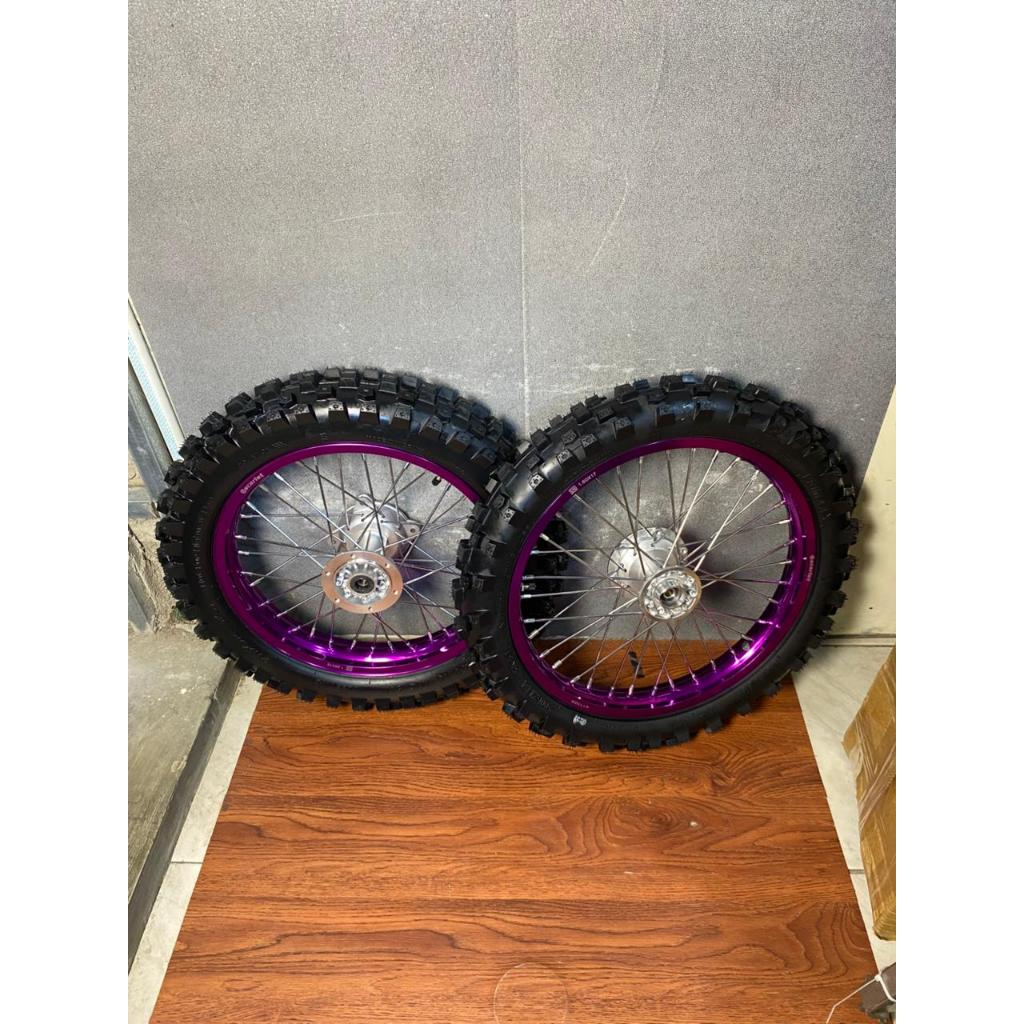 Paket Roda RBT KLX Ban Trabas Tromol KLX Velg Scarlet 160/185 Ring 17/16