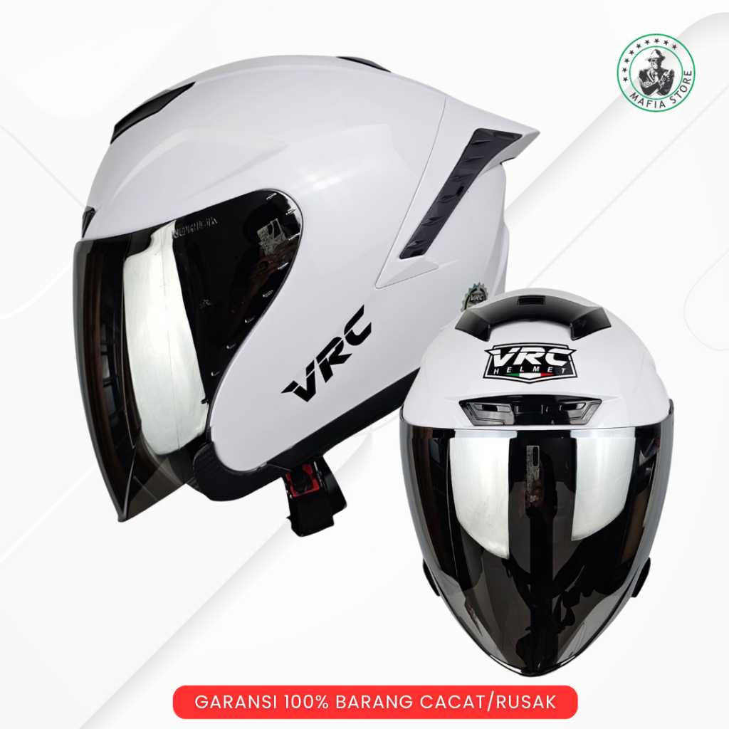 Helm Half Face SNI Cowok Cewek Pria Wanita Helm Half Face VRC Putih