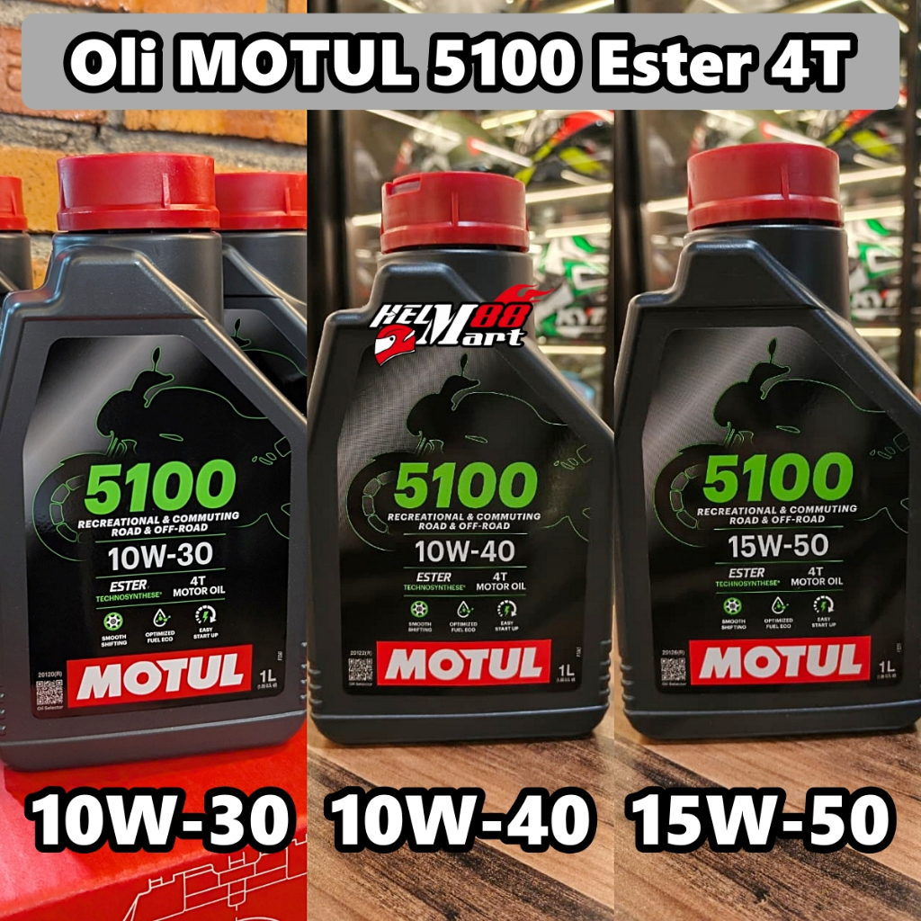 Oli MOTUL 5100 10W30 10W40 15W50 Oli Motor 1 Liter Technosynthese Oil 10W-30 10W-40 15W-50