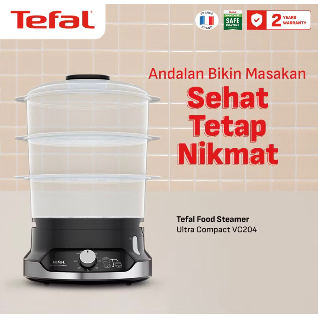 Tefal Food Steamer Ultra Compact VC204810 – Pengukus Kukusan