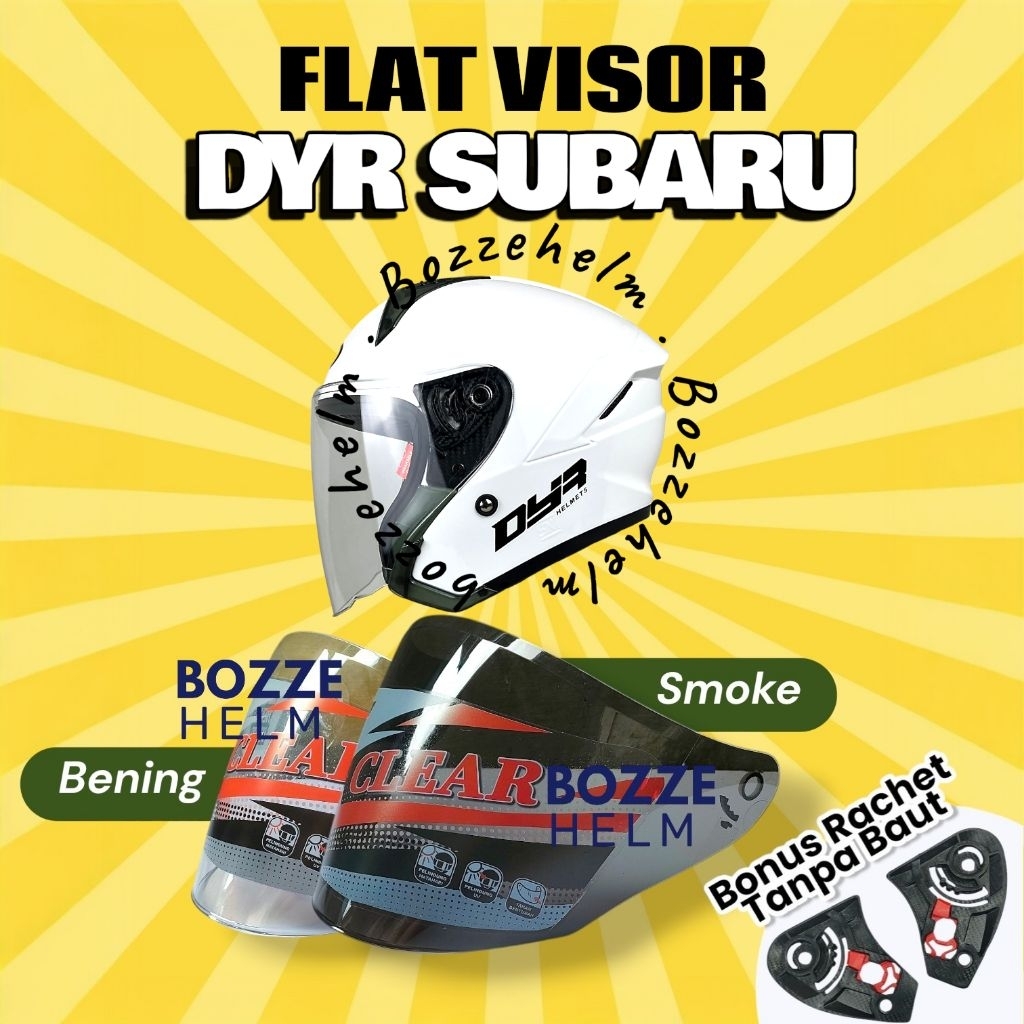 BOZZEHELM Kaca Helm DYR SUBARU Visor Flat Datar DYR SUBARU
