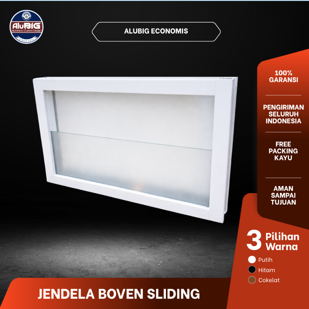 Jendela Boven Aluminium Kaca Zig Zag ZigZag (TxP) 50x50,50x60,50x70,50x80,50x90,50x100,50x110,50x120