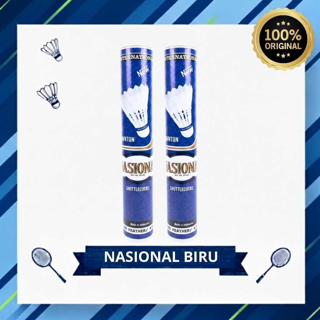 Shuttlecock Cock Badminton Kok NASIONAL BIRU/100% ORIGINAL