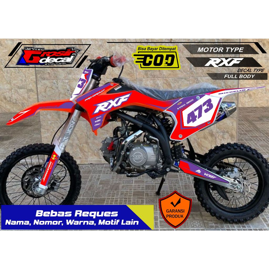 Stiker Striping Mini Trail RXF 50cc RXF 110cc RXF 125cc Full Body Bebas Reques