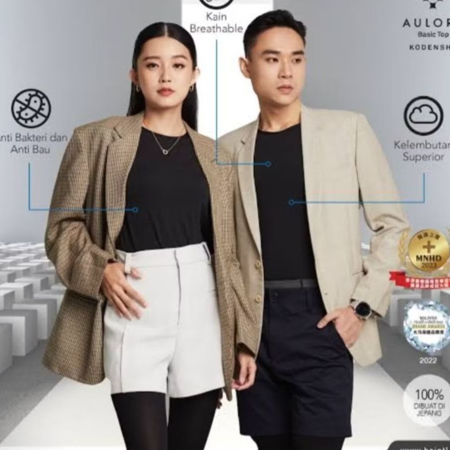 Aulora Basic Top Kaos Kesehatan Pria Wanita
