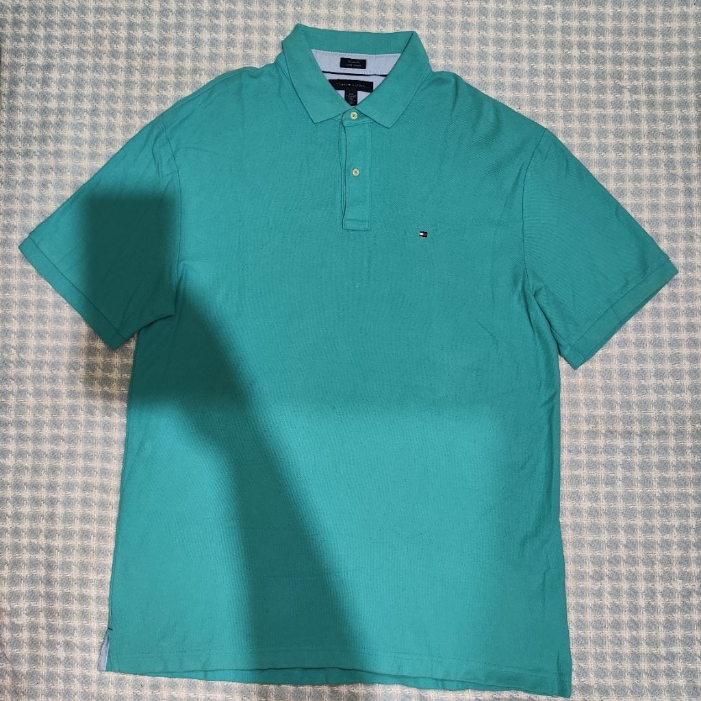 kaos polo pria tommy hilfiger hijau big size XXL cakep