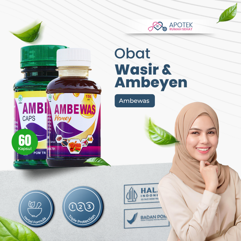 OBAT WASIR Paling Ampuh AMBEWAS Madu Dan Kapsul Untuk Pria Wanita Dewasa Herbal BPOM