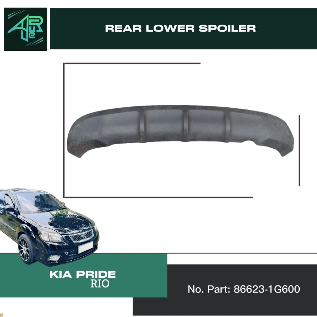 Rear Lower Spoiler Diffuser bemper belakang original KIA Rio Pride Hatcback Gen2 86623 - 1G600