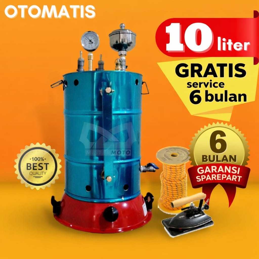 Setrika Uap Laundry Konveksi OTOMATIS API MISTERMOTO 10 liter 1 Setrika