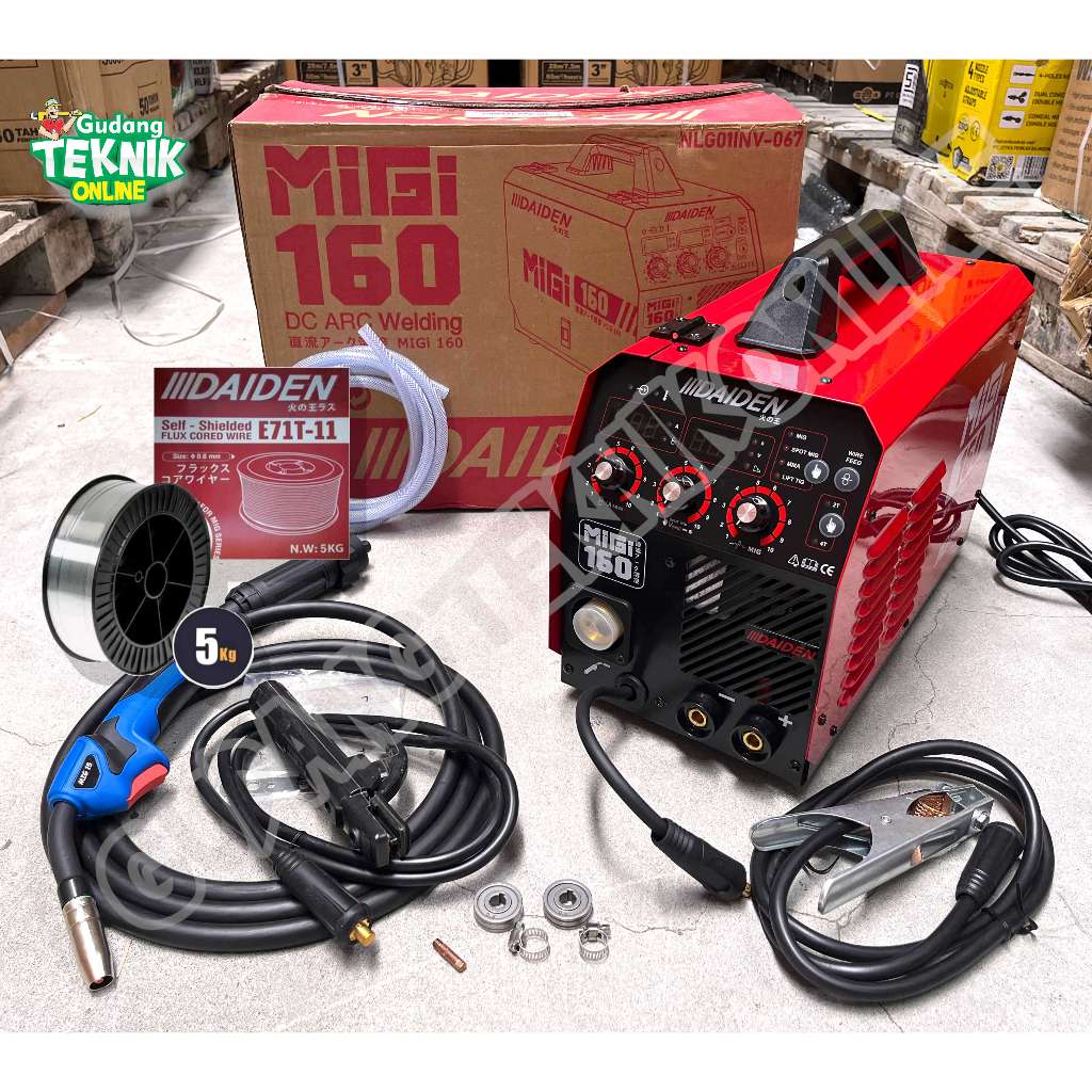 DAIDEN Mesin Las DAIDEN MIGI160 160A / Mesin Las Listrik MIG MIGi 160 Trafo Travo Gasless Tanpa Gas 