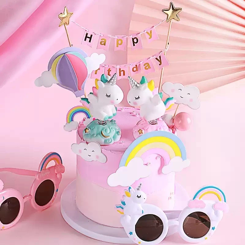 harga Hiasan Kue Ulang Tahun Unicorn / Topper Cake Unicorn / Kue Ulang Tahun Anak Murah Lengkap