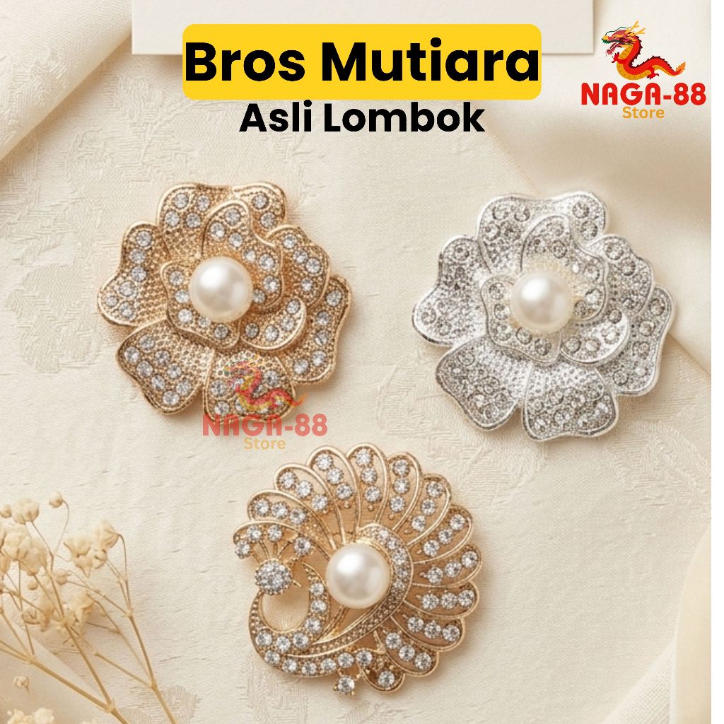 Bros Mutiara Air Tawar 100% Original - Bros Elegan Premium Hijab - Bros Mutiara Asli Lombok