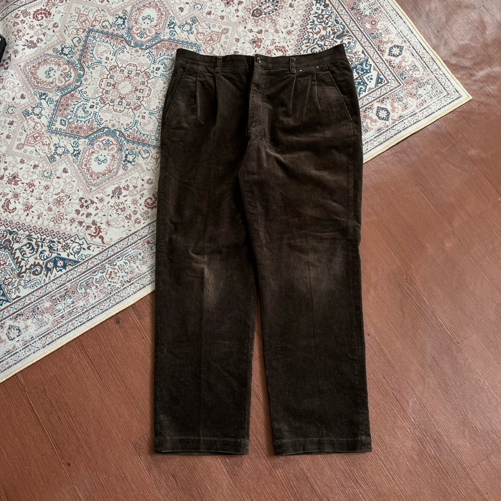 [32-34] Uniqlo Corduroy Loose Fit Pants (CL-004) I Dark Brown