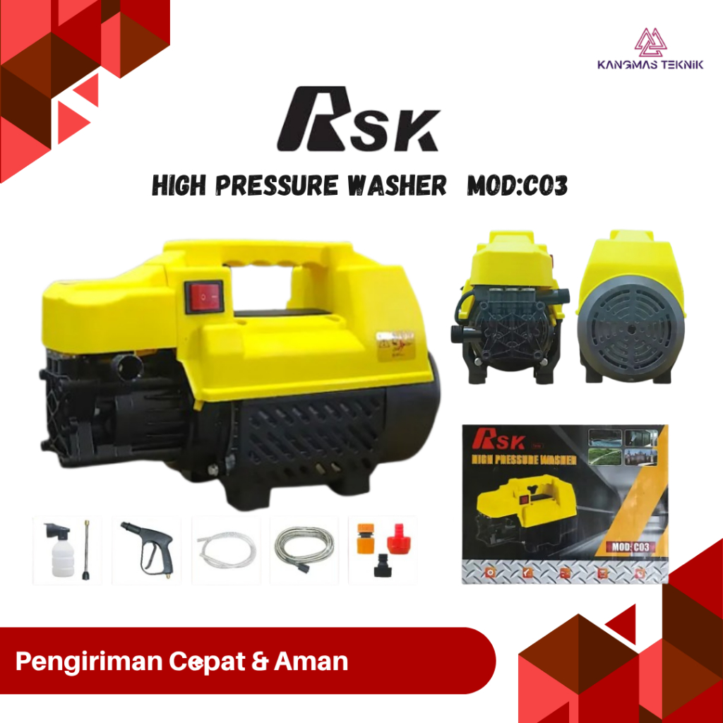 RSK HIGH PRESSURE WASHER MOD.C03 JAPAN TECHNOLOGY-RSK JAPAN TECHNOLOGY Mesin Cuci Mobil tekanan ting