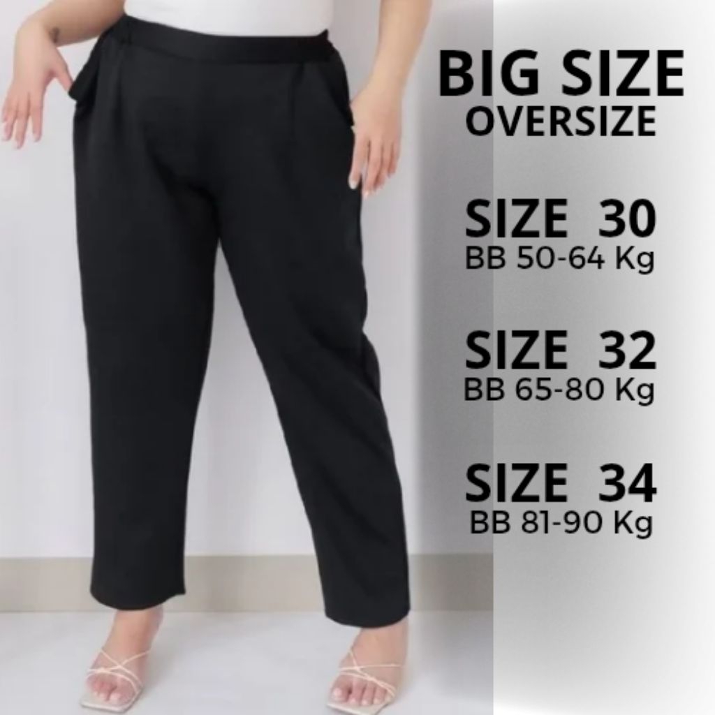Cassandra Pants Celana Wanita Bahan Scuba Tebal Melar Jumbo Big Size Oversize Premium