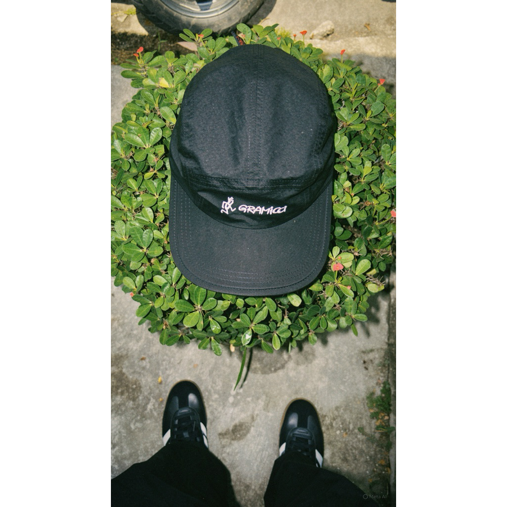 gramicci sheel jet logo cap black