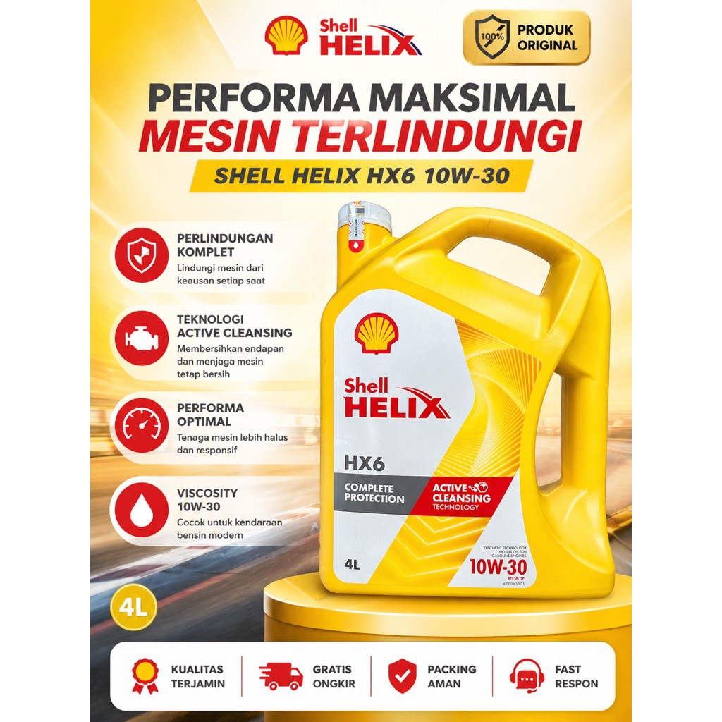 SHELL HELIX HX6 10W-30 ORI SEGEL BEST SELLER