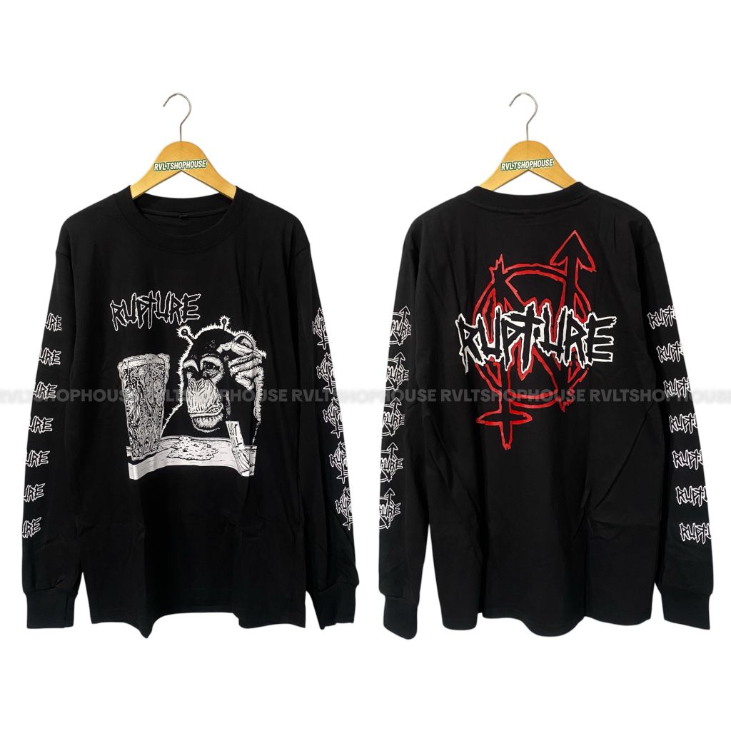T-shirt Punk Rupture Lengan Panjang / Longsleeve Punk / Kaos Punk T-shirt Distro Kaos Pria