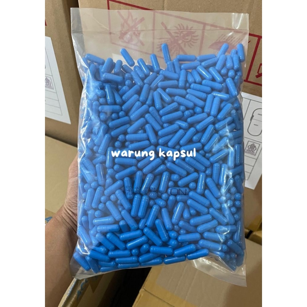 Cangkang Kapsul / Kapsulindo Biru - Biru size 0 isi 1.000 Pcs / Halal & Food Grade