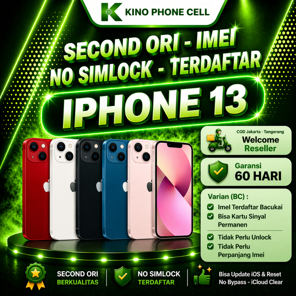 BC IPHONE 13 / 13 Mini Second Beacukai BC Bekas 128/256/512 GB Kino Phone Cell