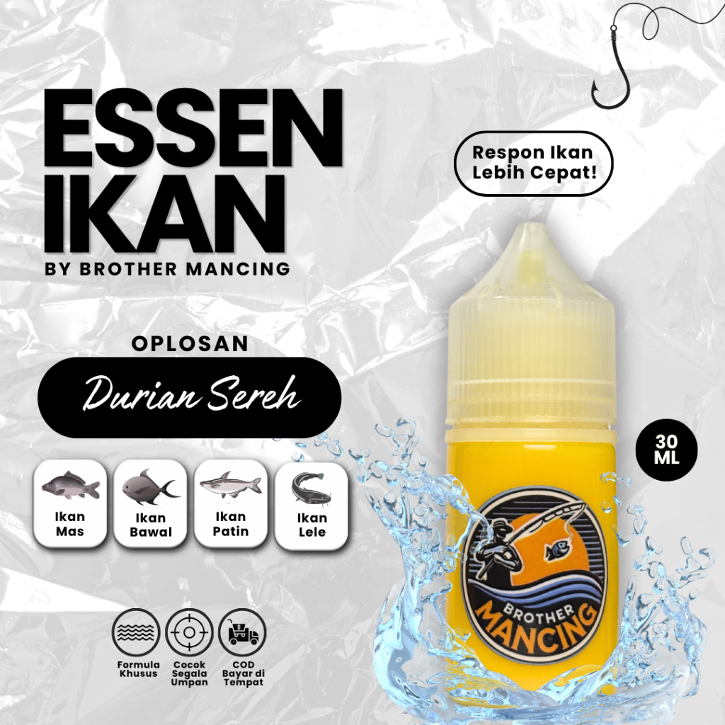 Esen Oplosan Durian Sereh Brother Mancing Ikan Mas Lele Patin Bawal 30ml