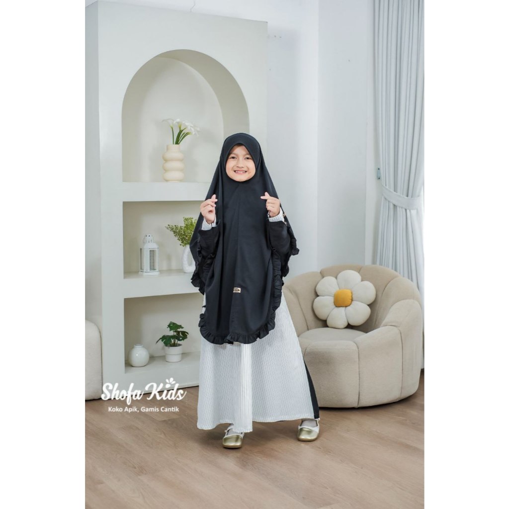 NEW SARIMBIT GAMIS IBU & ANAK KAMEELA BROKEN WHITE PREMIUM | COUPLE MOM & KIDS SYARI | SET KHIMAR MU