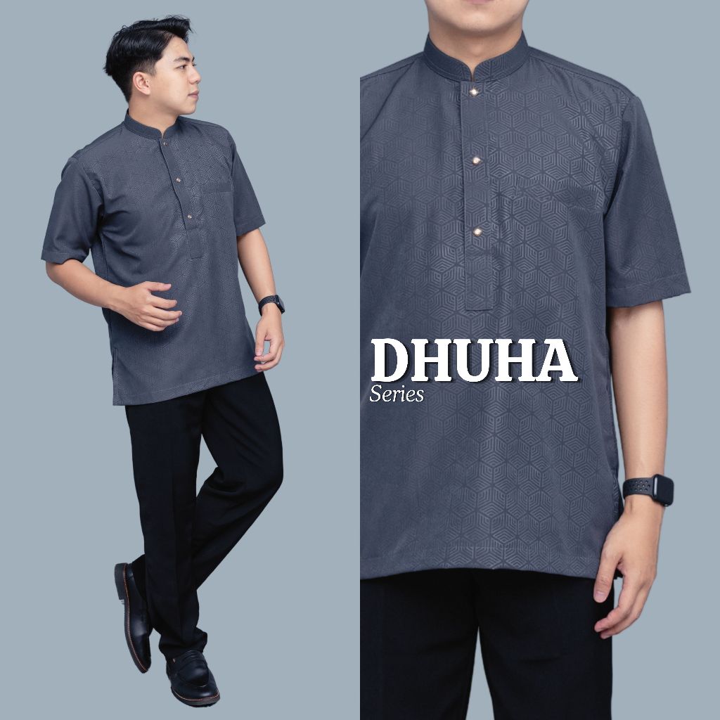 WAKTU DHUHA - Baju Muslim Pria Lengan Pendek Koko Kurta Model Terbaru