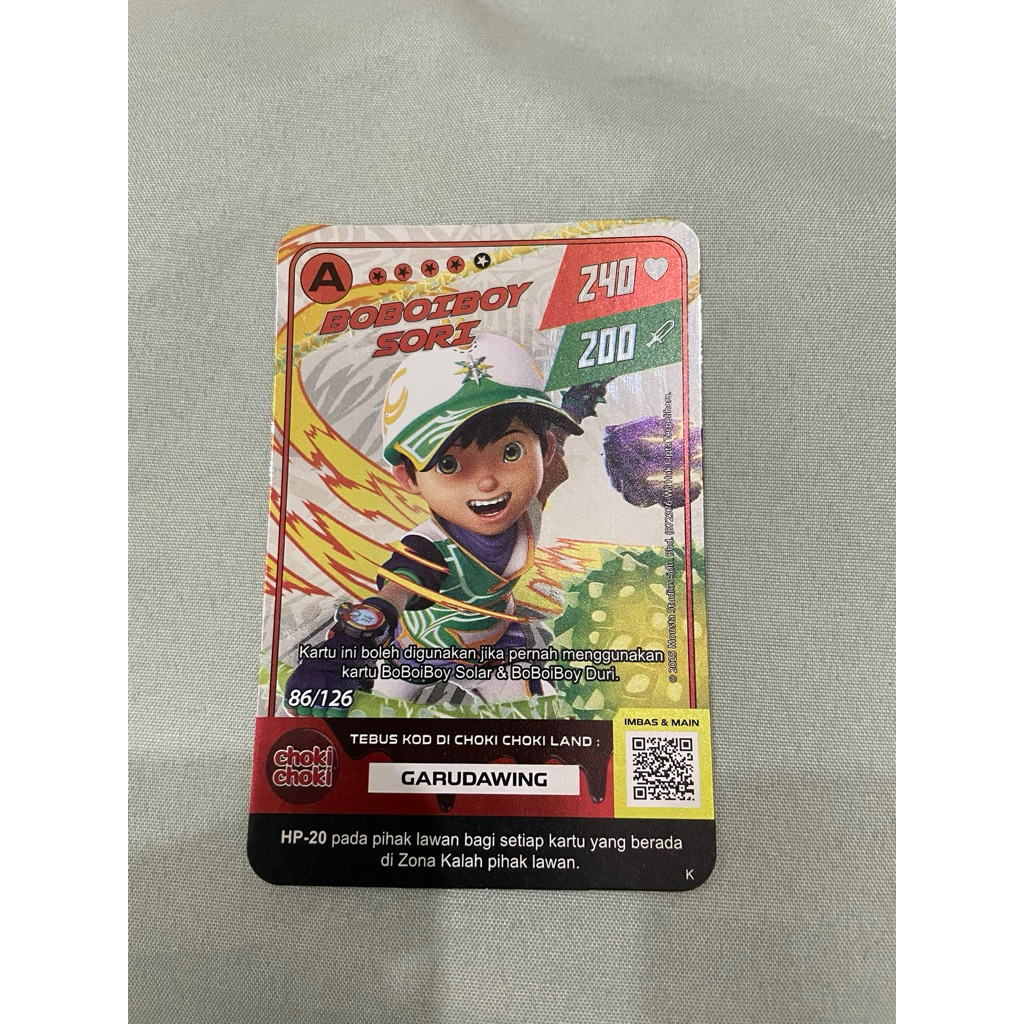 Kartu Boboiboy Sori