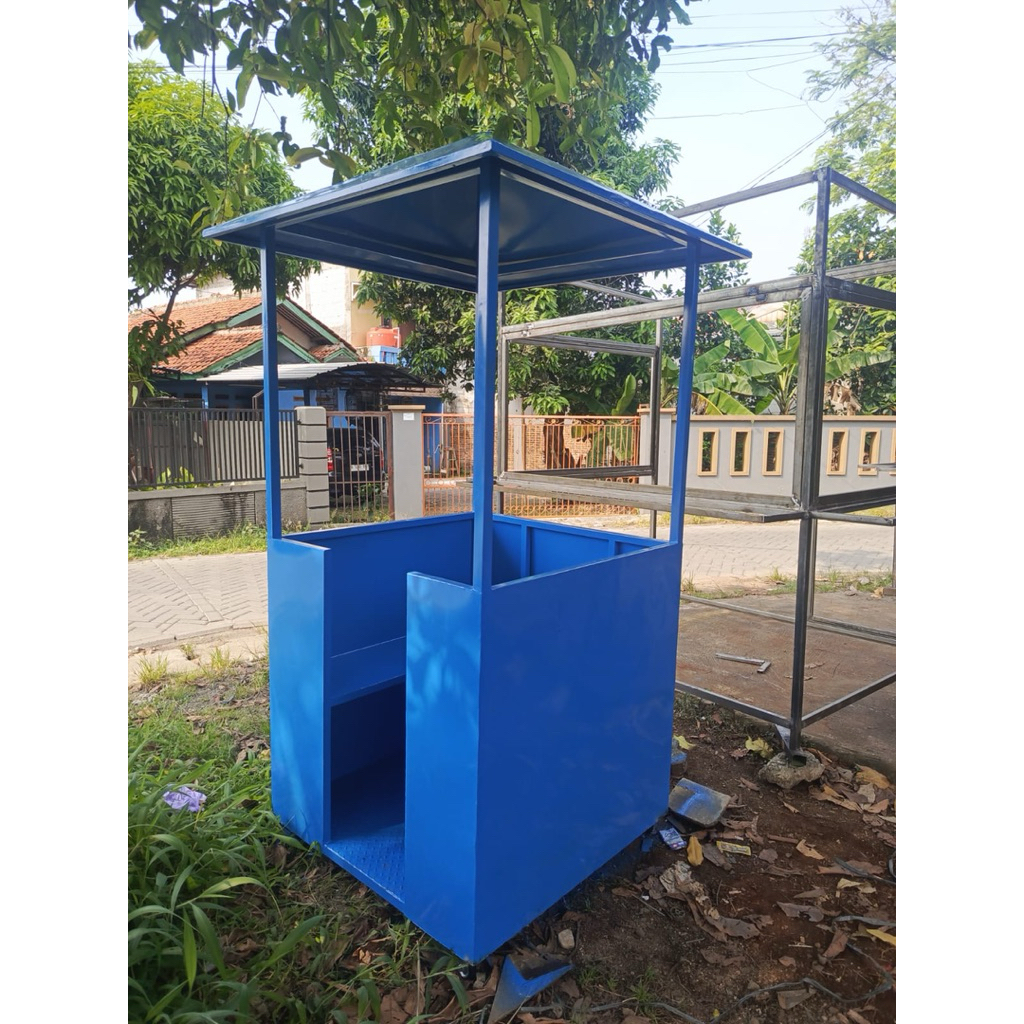 Pos Security 1 x 1 x 2,2 Meter / Bedeng Pos Keamanan / Tempat Pos Satpam Portable Dengan Roda