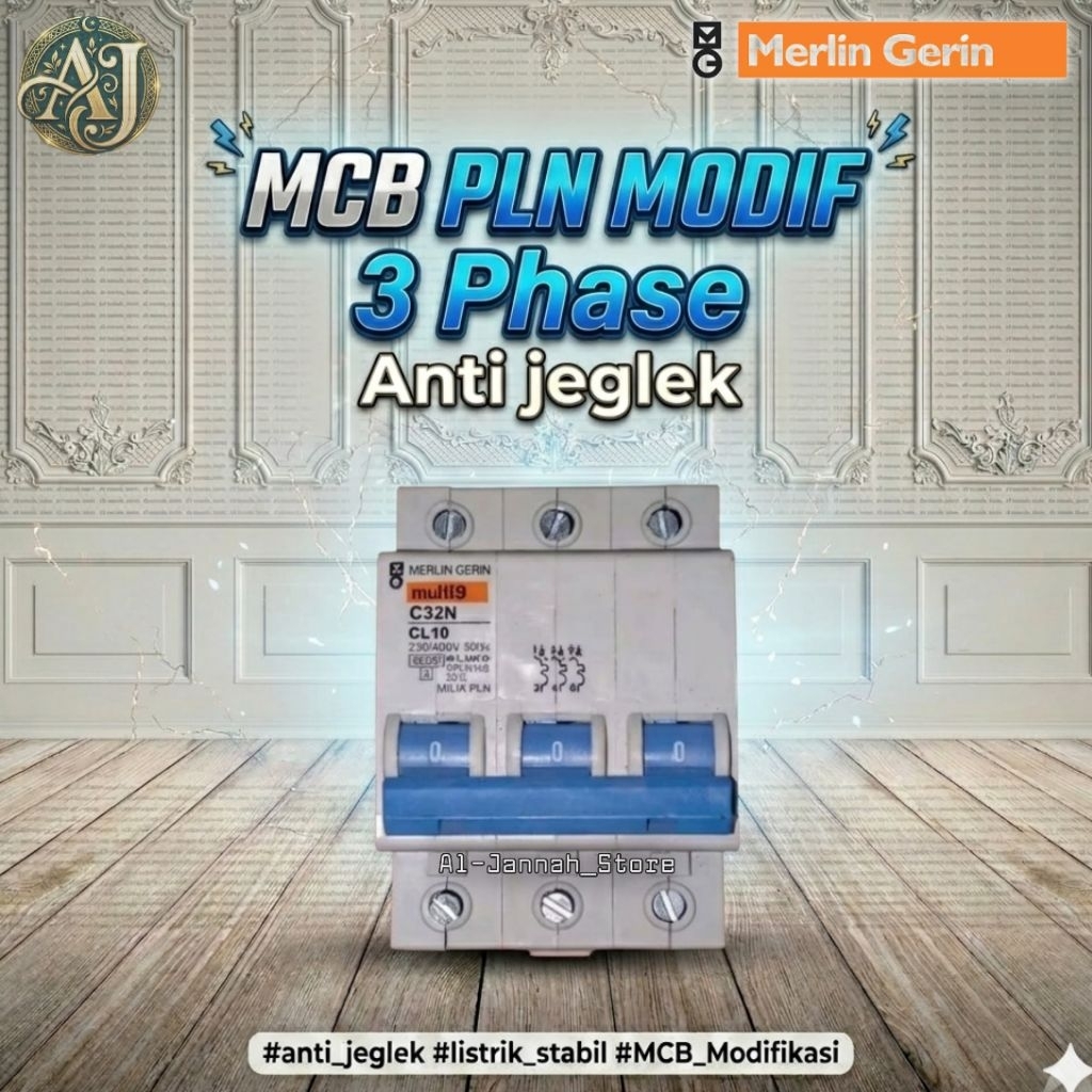 MCB PLN Modif Merlin gerin 3Phase anti jeglek seperti 6a Rasa 10a sampai 63a