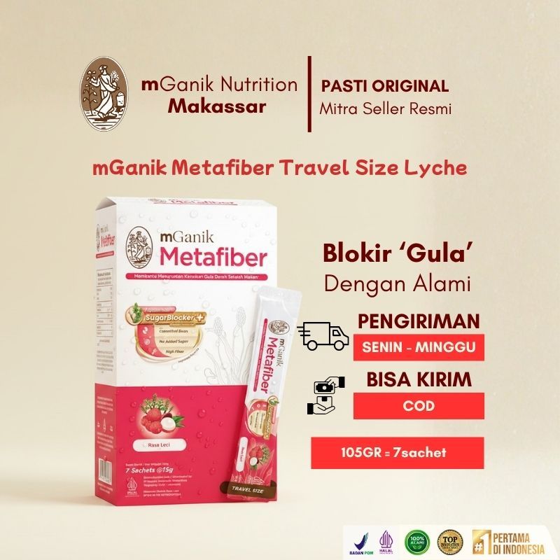 mGanik Metafiber isi 7sachet Travel Size 105gr Lyche 100% ORI