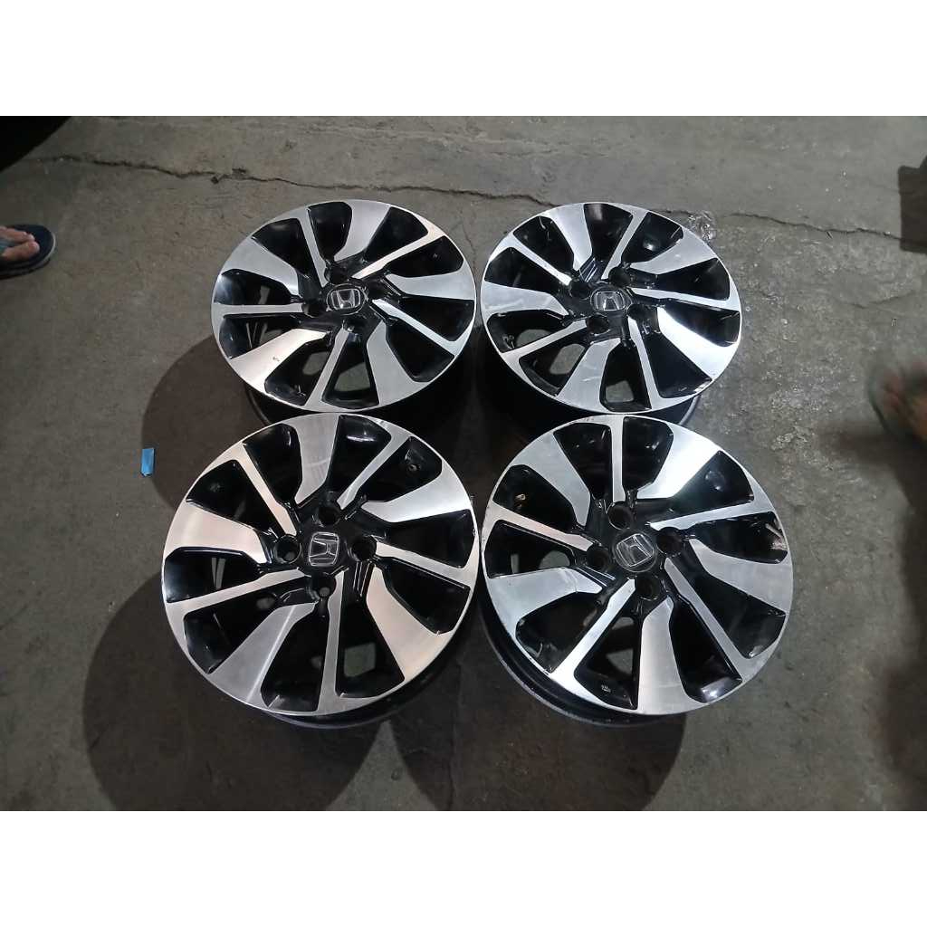 velg/pelek mobil second original brio rs ring15 baut4x100 warna black polish