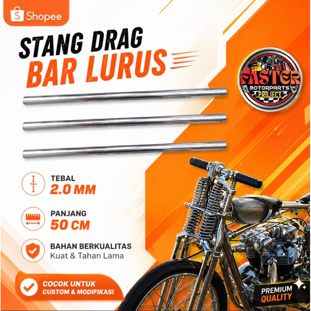 stang custom chooper bober drag bar lurus