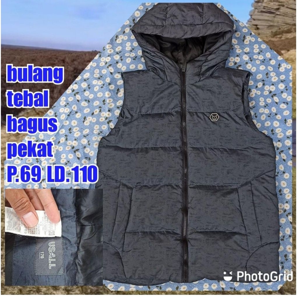 rompi vest gunung outdoor puffer gelembung winter salju bulang bulu angsa