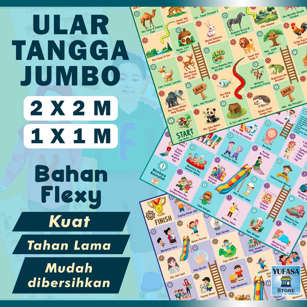 Ular tangga jumbo - ular tangga besar - mainan ular tangga - mainan edukasi - ular tangga jumbo 1 x 