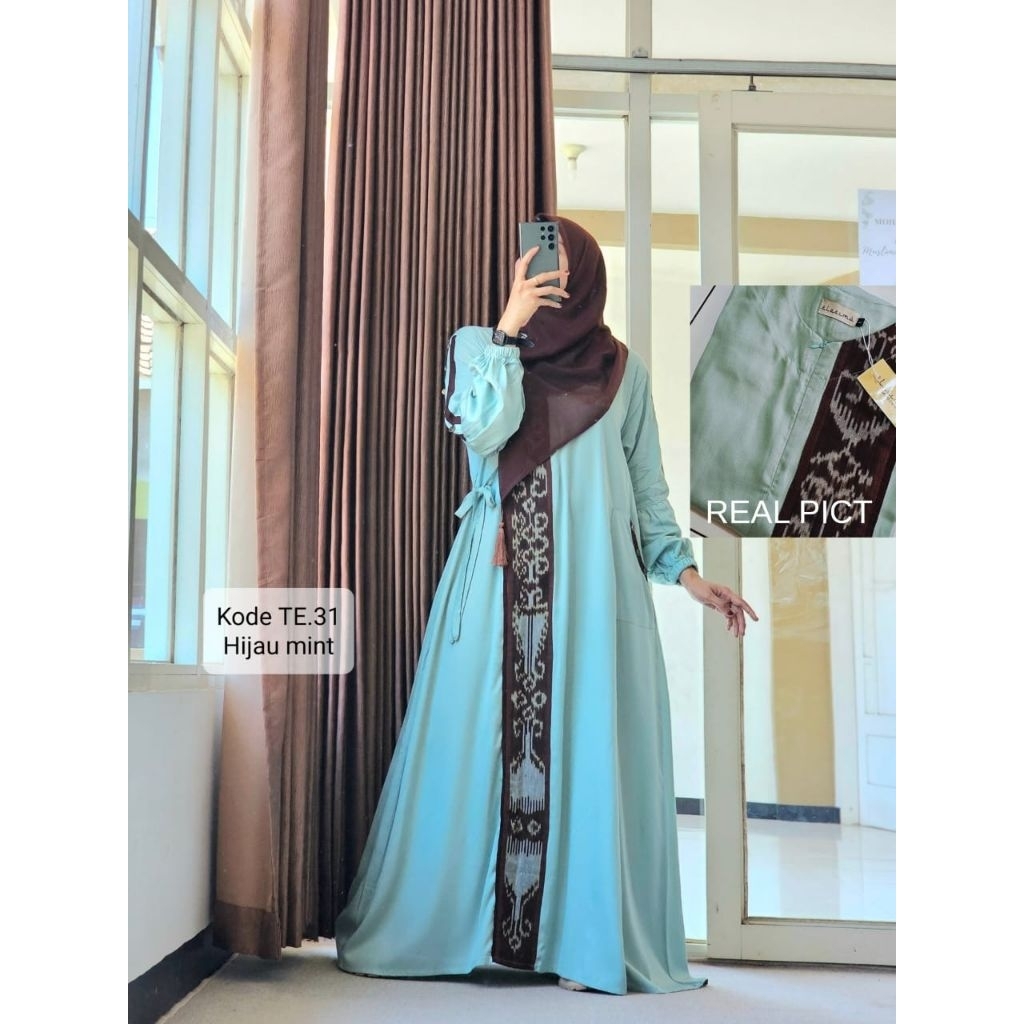 Gamis twill etnik/ Gamis Twill batik / gamis elzeima / gamis uniqlo