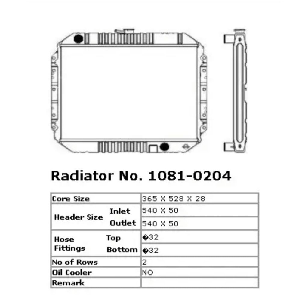 Radiator Chevrolet Luv Diesel KBD 26, KBD 41 1081-0204 894238-6340