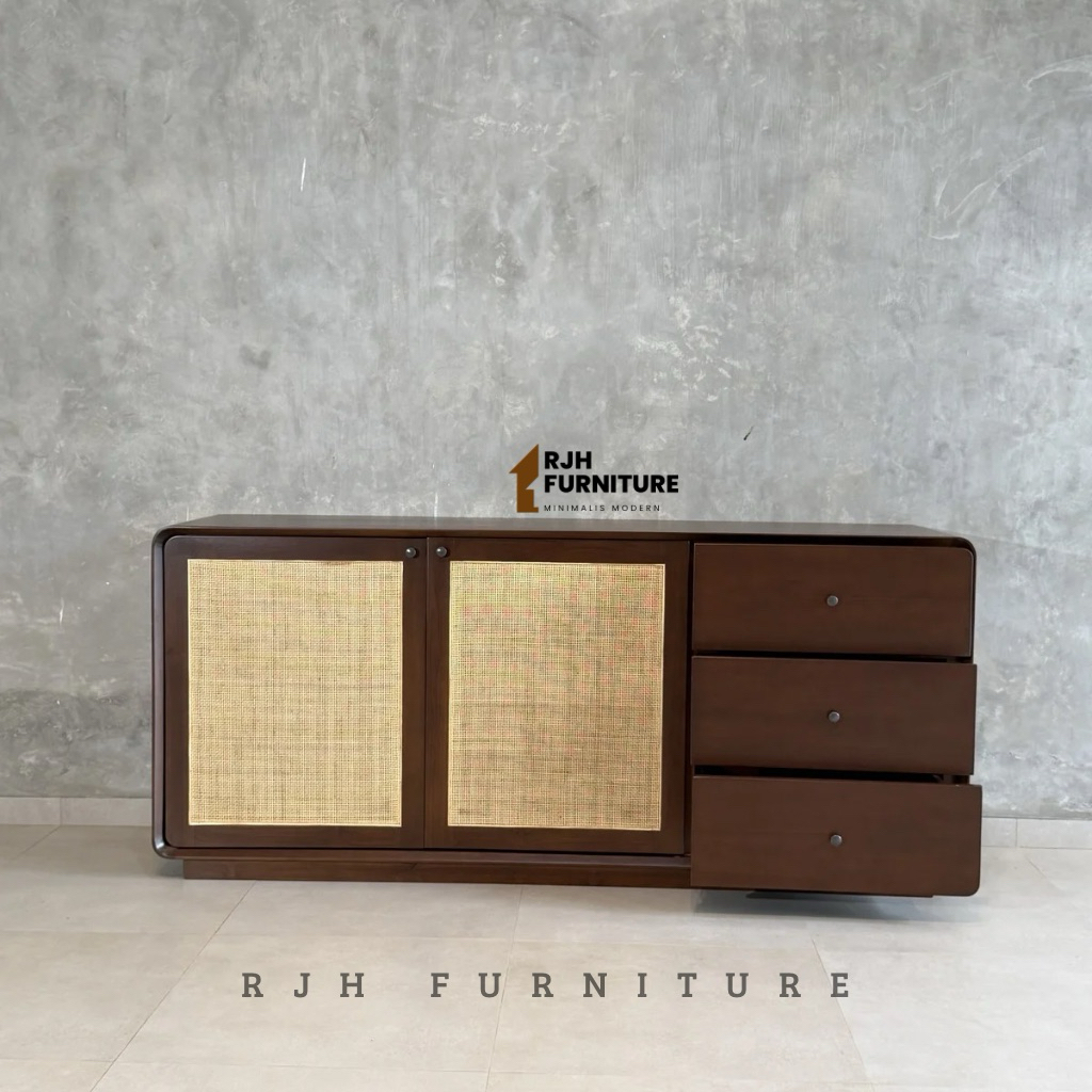 CABINET STORAGE, MEJA TV ROTAN, CABINET ROTAN TV, MEJA TV MINIMALIS