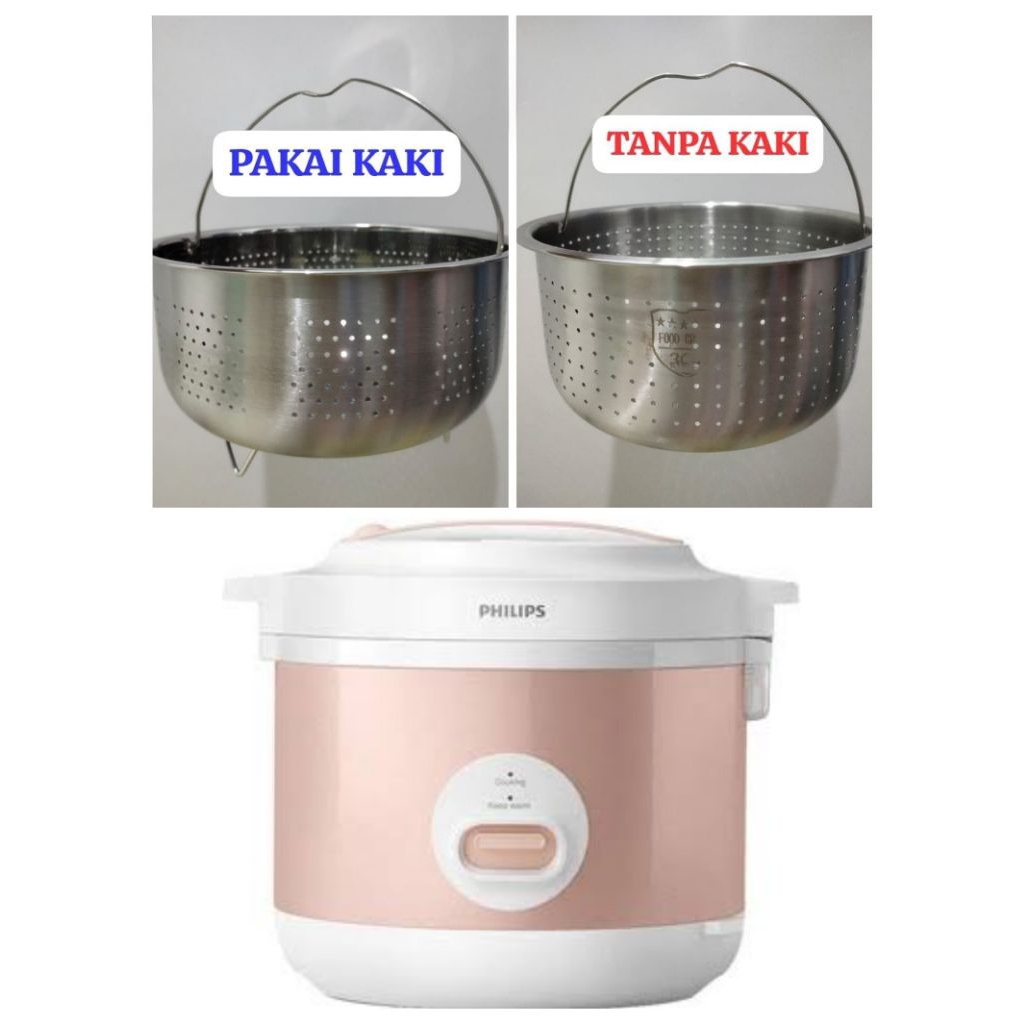 (STEAMER NYA SAJA) Sarangan Steamer berbahan Stainless Steel Low Carbo Utk Rice Cooker Philips HD 30