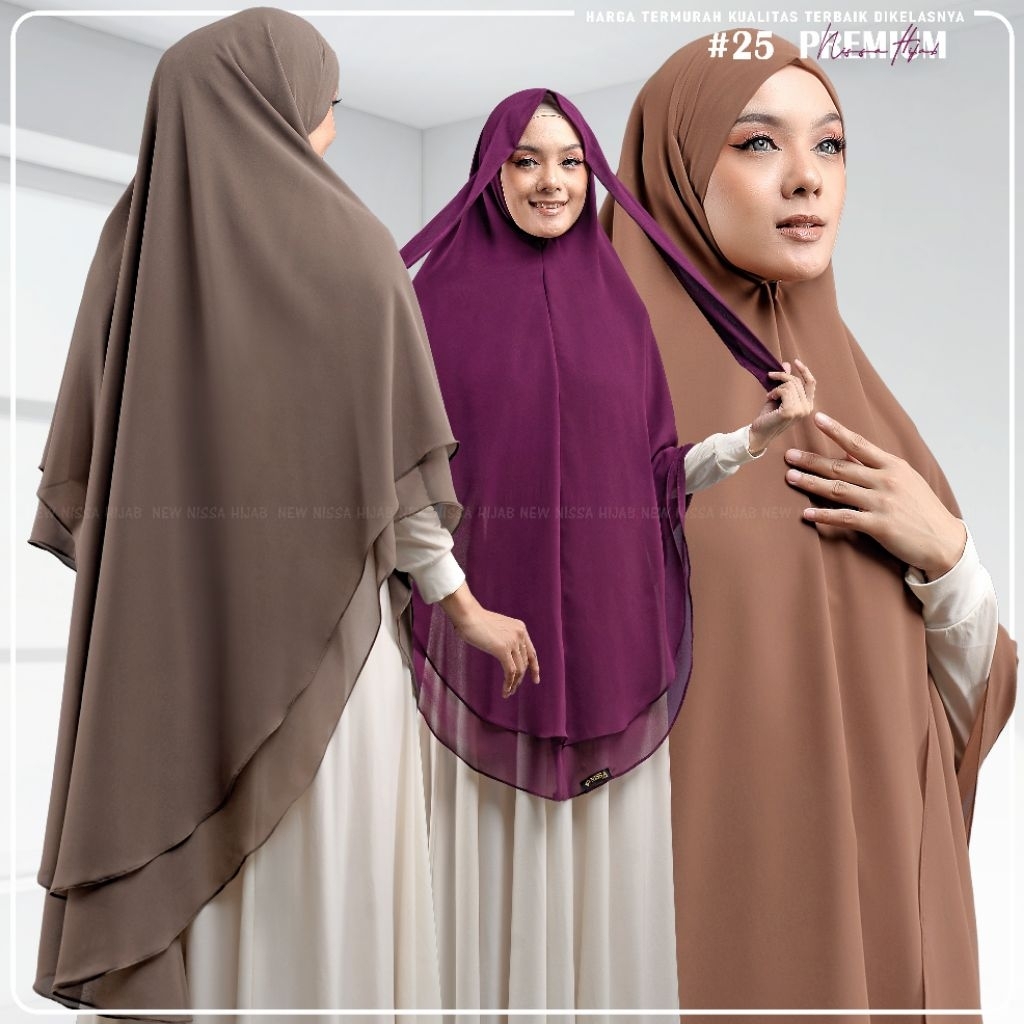 Khimar Bandana Syar’i Bahan Ceruty Babydoll | Ringan, Flowing & Elegan